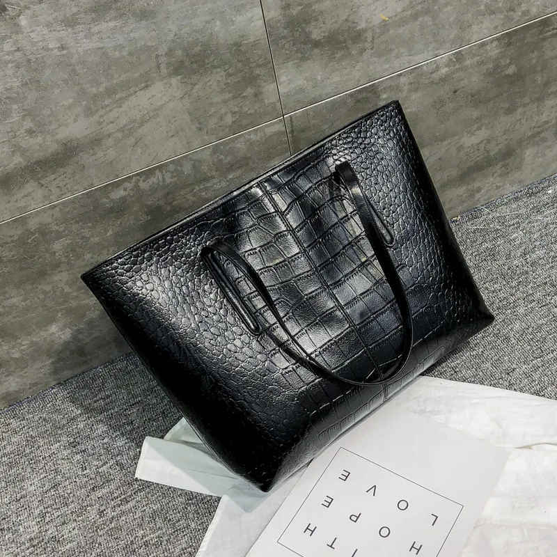 

2018 Fashion New Style Japanese And Korean Style Crocodile Pattern Single-shoulder Bag for Women Large Capacity Handbag Big Bag