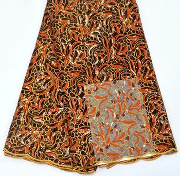 

High Quality French Net Lace Fabric With Beads Tulle Lace Fabric For Wedding 5 yards/lot