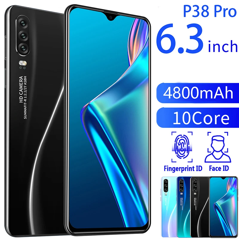 

mobile phones Global Version Android Smartphone 6.3inch Cellphone Dual SIM Camera Mobile phone Smart Phones Face unlock handset