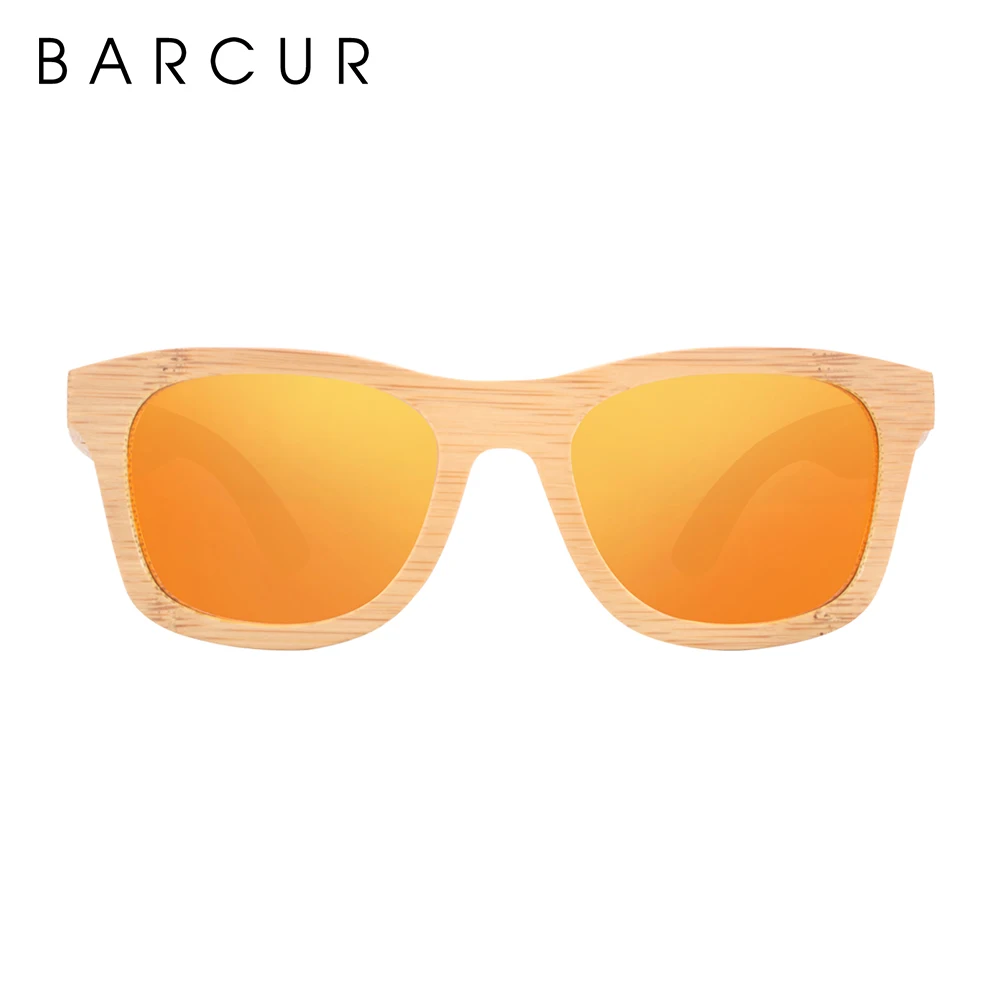 Best BARCUR Bamboo Sunglasses Men Retro Vintage Wood Sun Glasses Women Polarized Mirror Coating Lenses Eyewear
