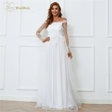 

Luxury Wedding Dress Strapless Neckline Long Sleeve White Evening Dress Long Prom Dress Bridesmaid Dress Women Gown Party Night