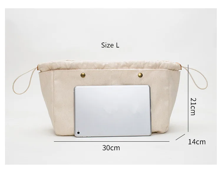 Cosmetic bag canvas Insert Bag Fit For designer brand large capacity tote bag base shaper Makeup Inner Organizer bag 4
