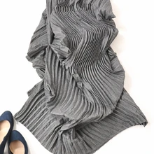 Горячая Распродажа Miyake Асимметричная серая полосатая трехмерная плиссированная юбка рыбий хвост