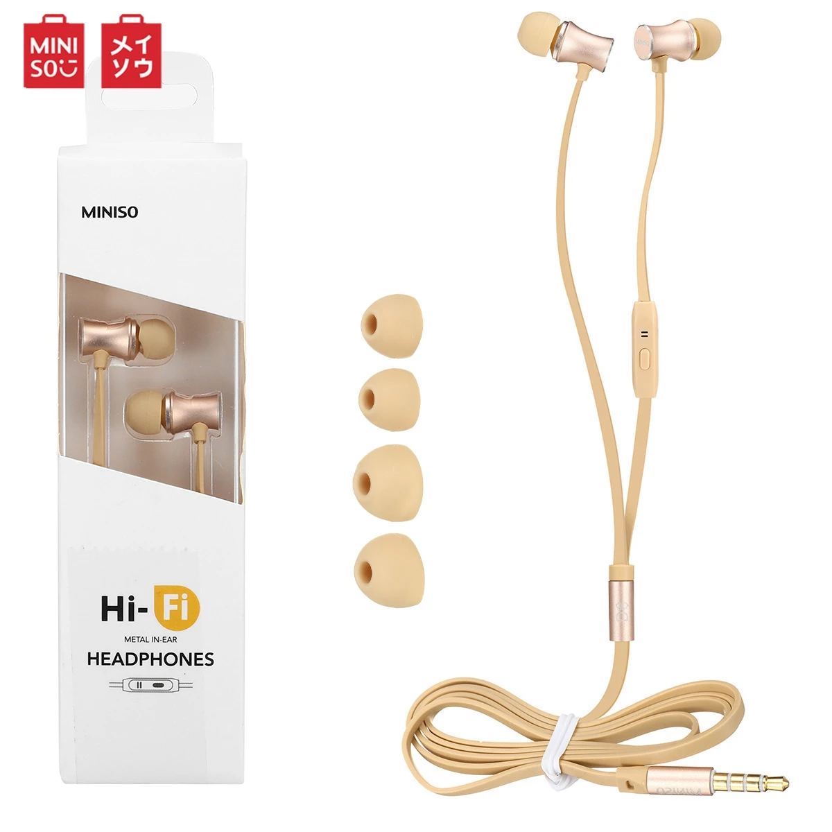

MINISO D6 Earphones Music METAL Headphones 3.5mm Hi-Fi IN-EAR Wired Stereo Headset Headphones for phones Concision Style