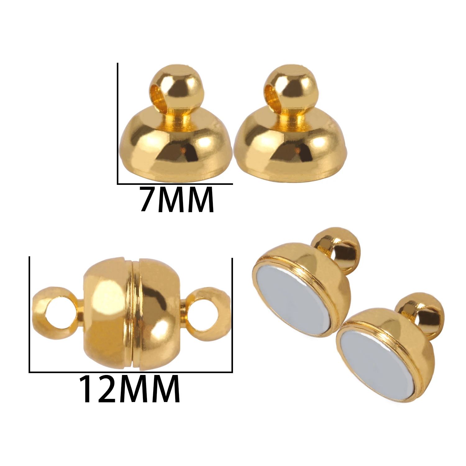 Starke magnetische Verschlüsse aus Edelstahl für Lederband, Armbänder, Halsketten, Magnet-Endverschluss-Anschlüsse für die Herstellung von DIY-Schmuck – Detail 6