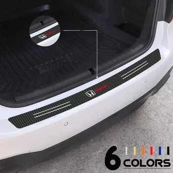 

Carbon fiber Car-Styling Tail trunk Rear Bumper Protector Sticker For Honda City CR-V XR-V HR-V Accord Jazz Stream Civic Vtec