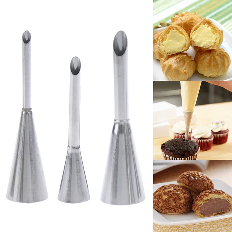 3pcs  Icing Piping Nozzles Stainless Steel Flower Mouth Cream Pastry Tips Nozzles Bag Cupcake Cake Decorating tools