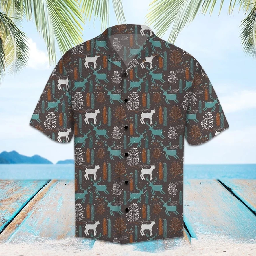 

Flamingo Elk beach summer Fashion Short sleeve Printed 3d Mens Shirt Harajuku Tee hip hop shirts drop shipping