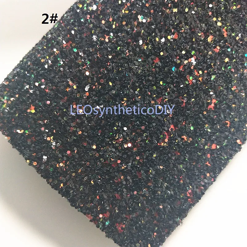 Мини-рулон 30x134 см черного цвета с блестками ткань, с эффектом блестящей кожи, из блестящей кожи, на платформе, в рулоне для того, чтобы сделать бантики LEOsyntheticoDIY SK017
