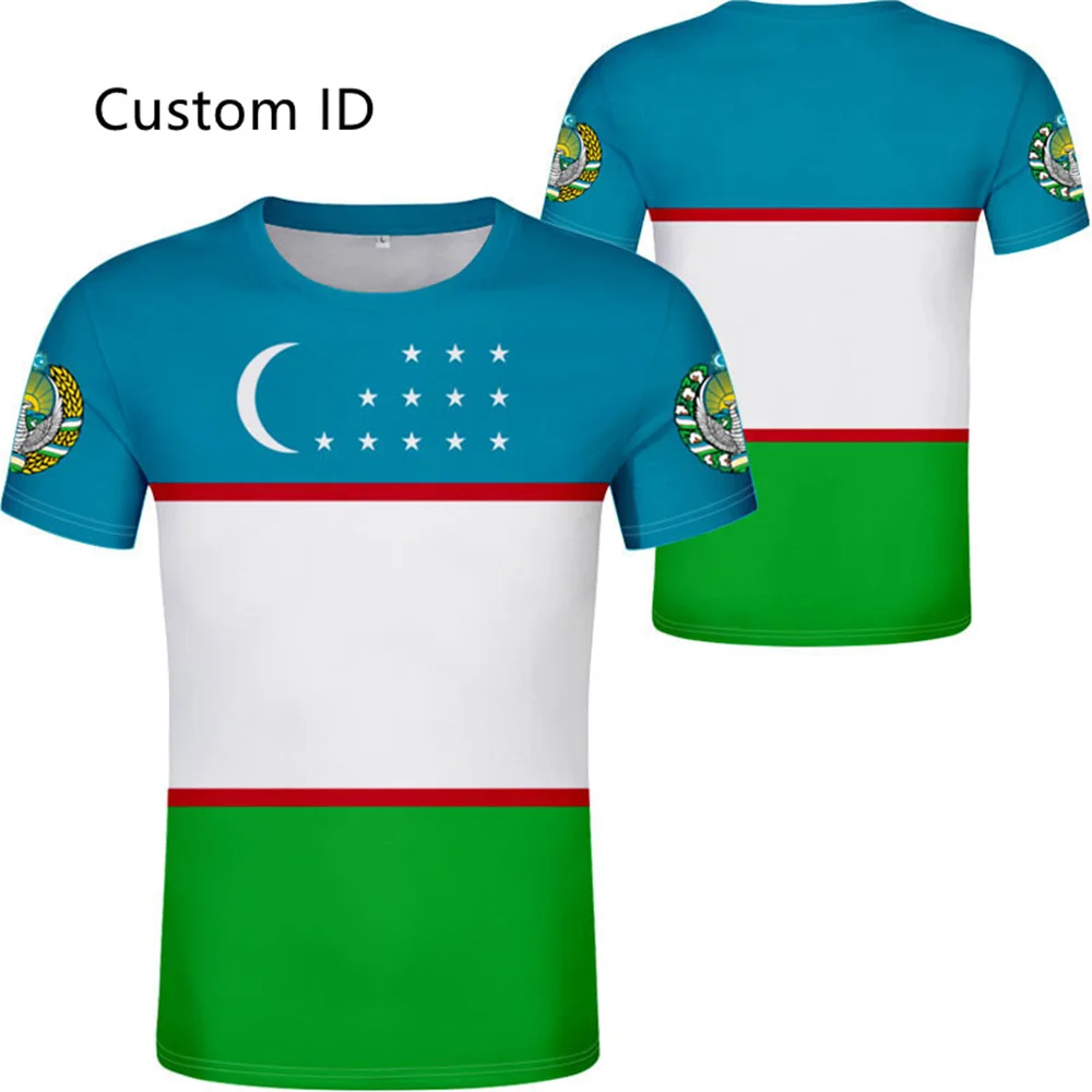 Uzbek national character print photo clothes T-shirt free custom name number UZB flag UZ ounces Buxton | Мужская одежда