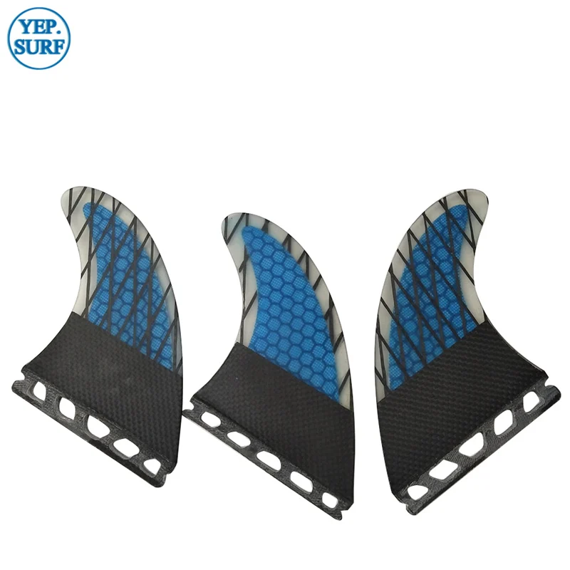 Future Fin G3/G5/G7 Surf Fins Black and Blue Honeycomb Fibreglass Fins Surfboards Fin Surfing M Size