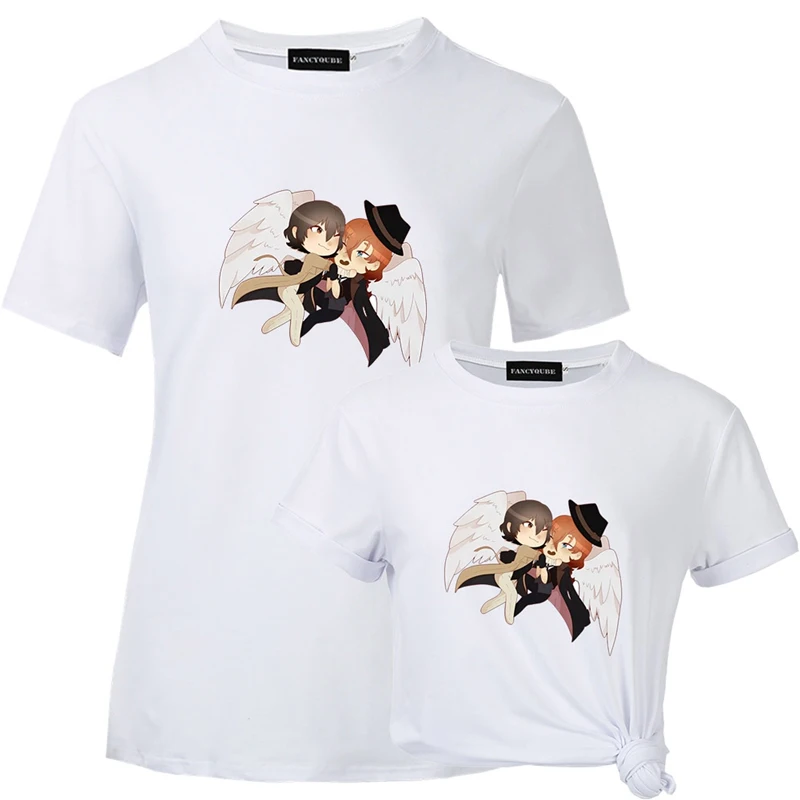 Camiseta femenina аниме Bungou бродячие собаки футболки для косплея Harajuku женские футболки с коротким рукавом и круглым вырезом Женские топы