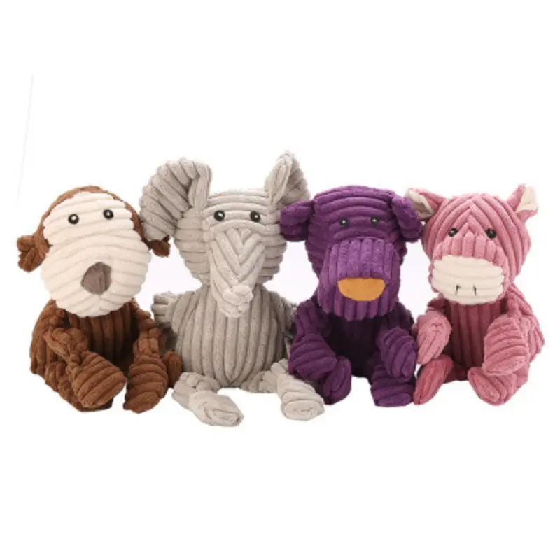 Домашние животные вельветовые плюшевые игрушки животных куклы с пищалкой собаки интерактивные жевательные игрушки чистки зубов игрушки