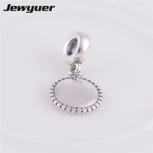 Висячие Подвески в виде значка с гравировкой, 925 пробы серебряные ювелирные изделия, подходят для европейских брендовых браслетов, сделай сам, ювелирные изделия, DA033