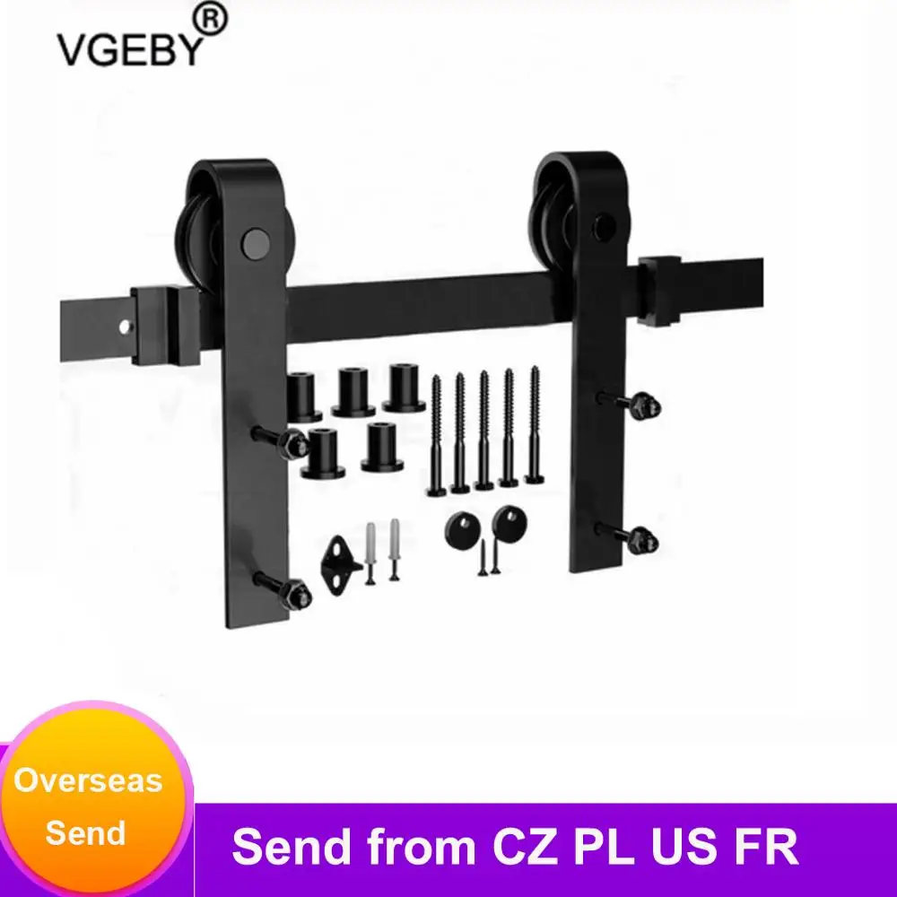 1.85M/2M Sliding Door Barn Track Hardware Wood Barn Door Rail Hardware Sliding Door Track Kit Barn Door System Slide Kit