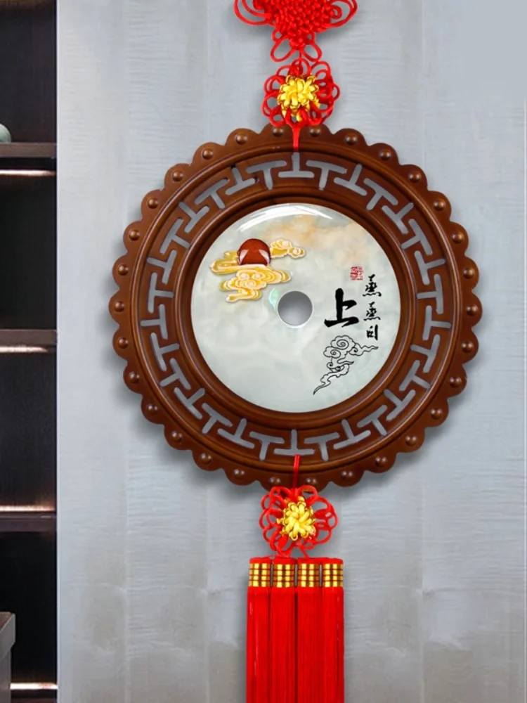 

Retro Wall Decor Wall Pendant Of Chinese Style Company Solid Wood Carving Jade Crafts A Gift For Opening A Friend's Shop