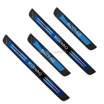 

For Skoda Kodiaq 2017-2019 2020 Stainless Door Sill Scuff Plate Kick Guard Pedal Protectors Trim Sticker Car Styling Accessories