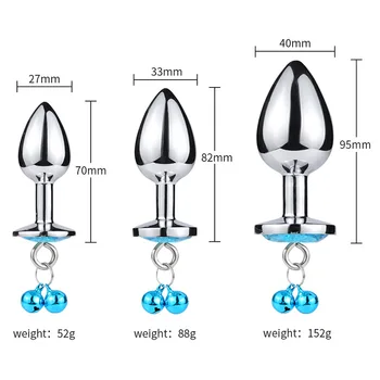 S/M/L Sizes Metal Anal Plug Bells With Chain Smooth Touch Anal Stimulator Sex Toys For Women Man Adult Games Anal Sex Products 3