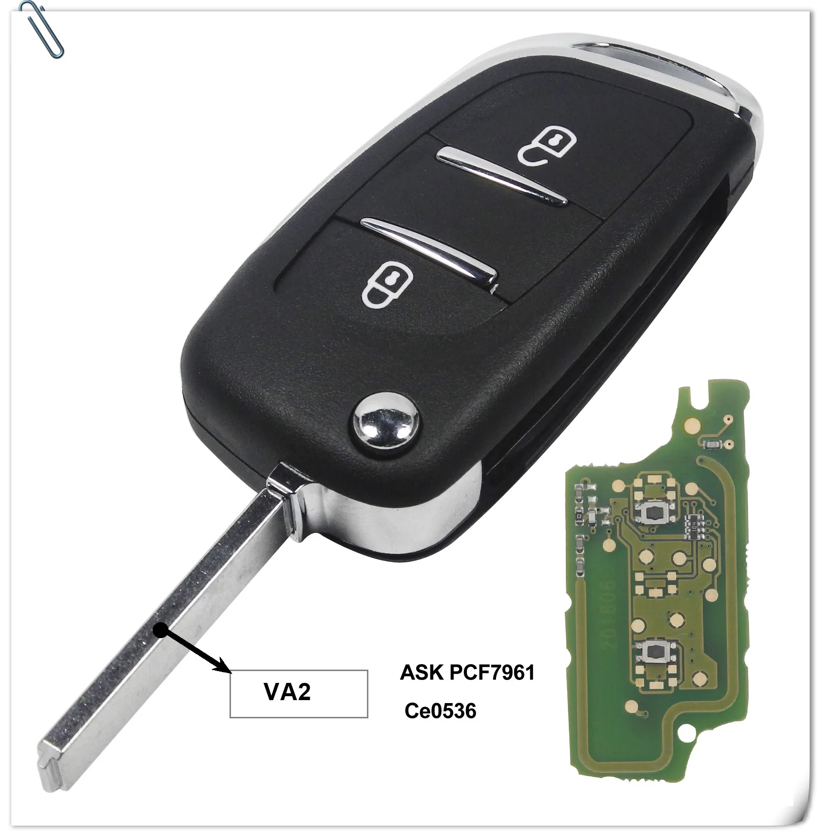 Bilchave 2/3 кнопки модифицированный складной пульт дистанционного управления автомобиля корпус ключа для Peugeot 307 408 308 3008 ASK/FSK 433 МГц HU83/VA2 лезвие CE0536