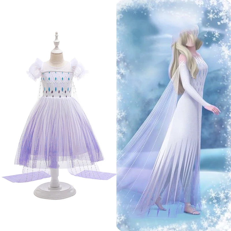 

Girls Princess Dress Fancy Cosplay Snowflake Costume Halloween Christmas Kids Birthday Party Dresses Holiday Clothing