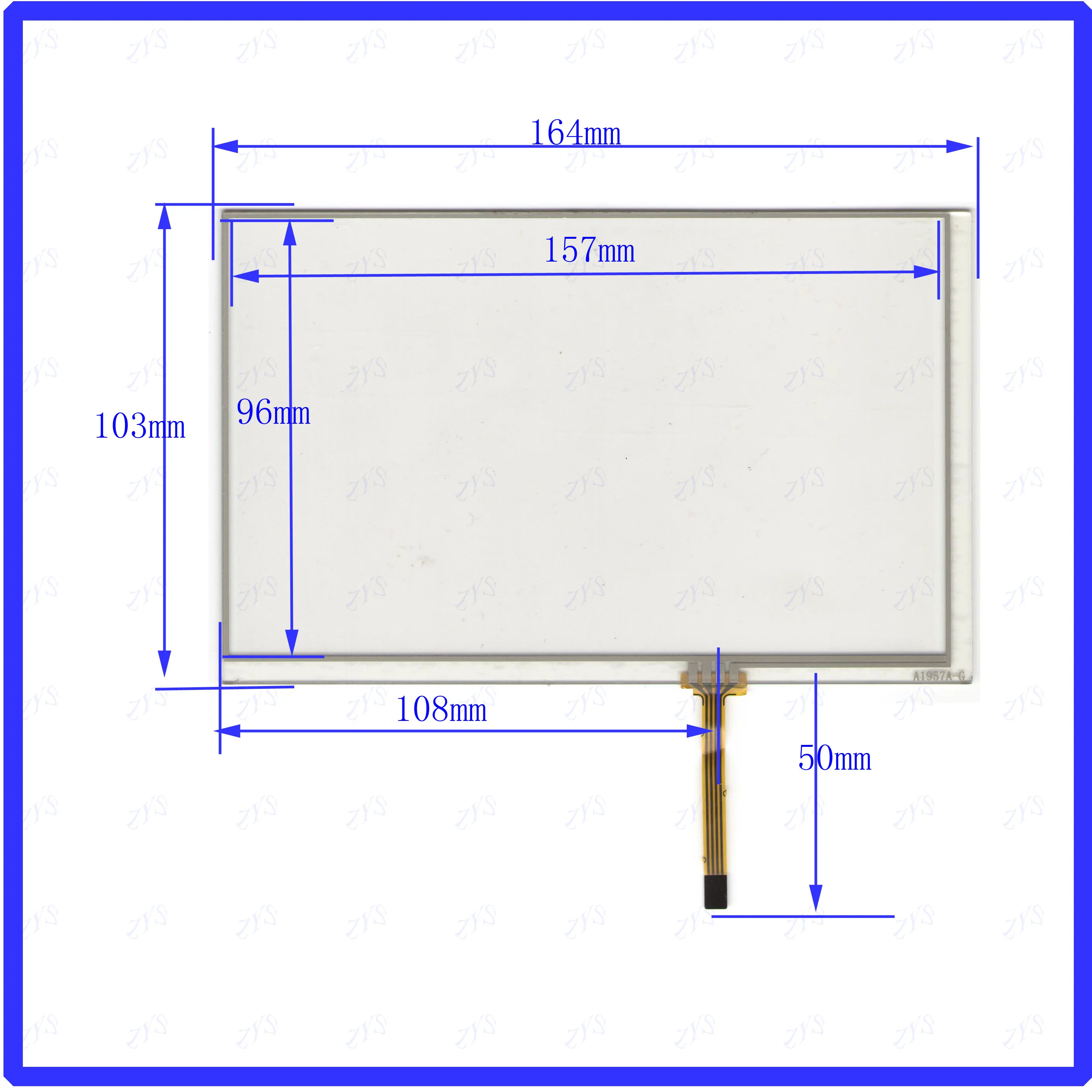 

ZhiYuSun A1957A 164*103mm 7inch 4-wire resistive touch panel for Car DVD, GPS Navigator screen glass this is compatible