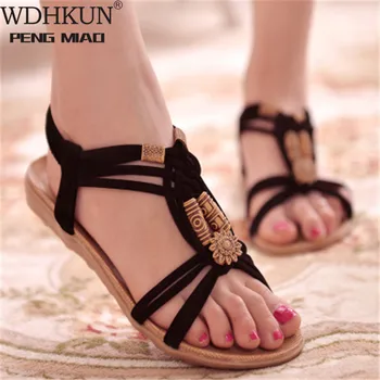 

New Women Summer Sandals Women Shoes Bohemia Gladiator Beach Flat Casual Sandals Leisure Female Ladies Women Slip On Sandalias
