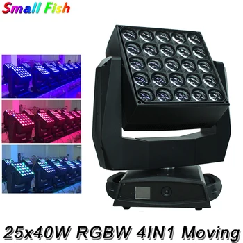 

Light Music 25X40W 4IN1 LED Matrix Moving Head Beam Light DMX 512 RGBW LED Moving Head Beam Light Christmas Projector Dj Lights