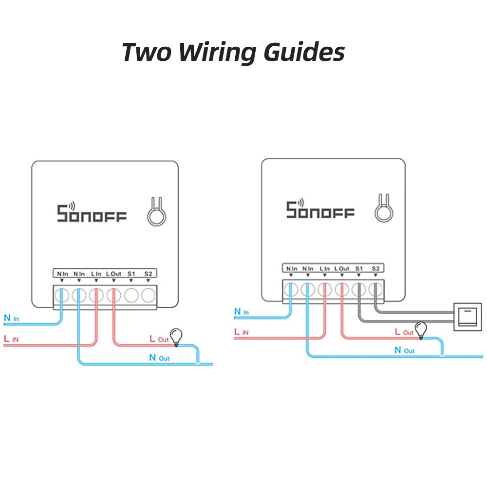 1-10pcs Sonoff Mini R2 Diy Smart Wifi Switch 2 Way Sonoff