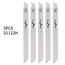 5 pces bi metal reciprocating lâmina de serra 225mm flexível para tubos de madeira de metal corte rápido ferramentas elétricas acessórios viu lâminas