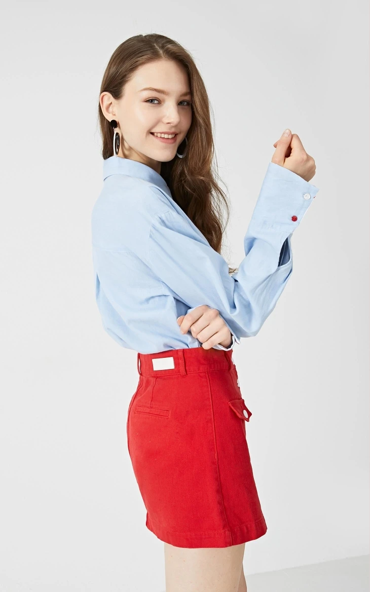 Vero Moda женская джинсовая рубашка с вышитыми буквами из хлопка | 319162501