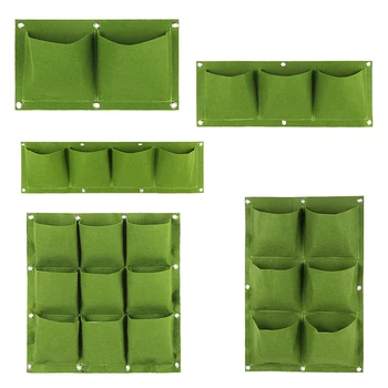

Garden Decor Wall Hanging Planting Bags 2/3/4/6/9 Pockets Green Grow Bag Planter Vertical Vegetable Living Garden Bag