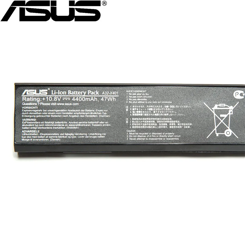 ASUS оригинальные 10,8 V 47WH 4400 мАч для ASUS X301 X301A X401 X401A X501A A31-X401 A41-X401 A42-X401