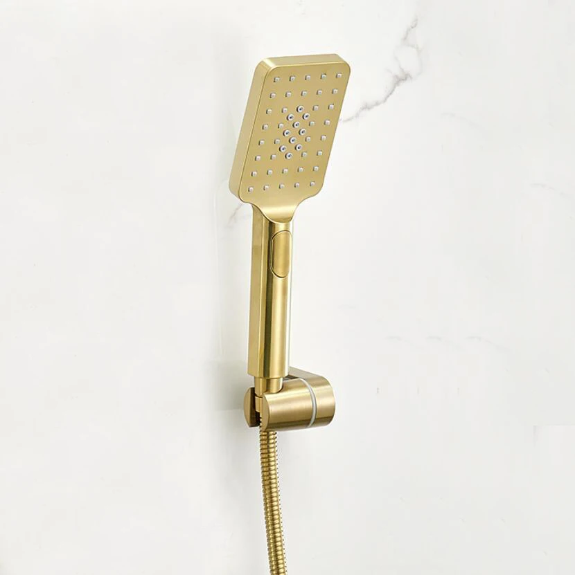 Ottone Classico Oro Telefono Soffione doccia a mano Spray Set doccia a risparmio idrico Supporto for doccia Tubo flessibile da 1,5 m