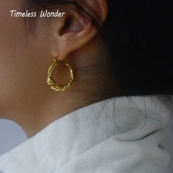 

Timeless Wonder Geo Twist Statement Drop Earrings Women Jewelry Punk Cocktail Gothic Designer Hiphop Ins Top Trendy Fashion 5146