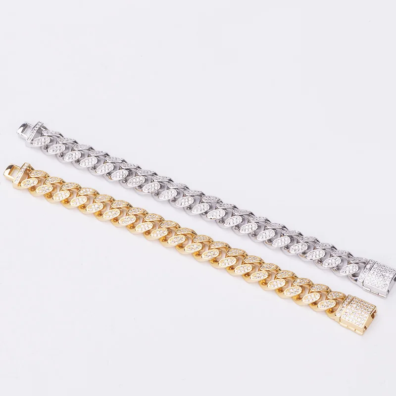 

Tengci Luxury fashion high quality hip-hop style rock style copper zircon bracelet for women and men to wear jewelry L0537