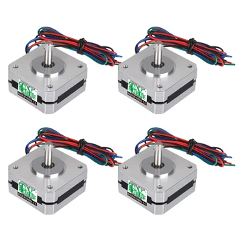

4Pc Portative 12-24V Durable Professional 4 Lead Stepper Motors with Mounting Brackets for CNC Changing DIY 3D Printer