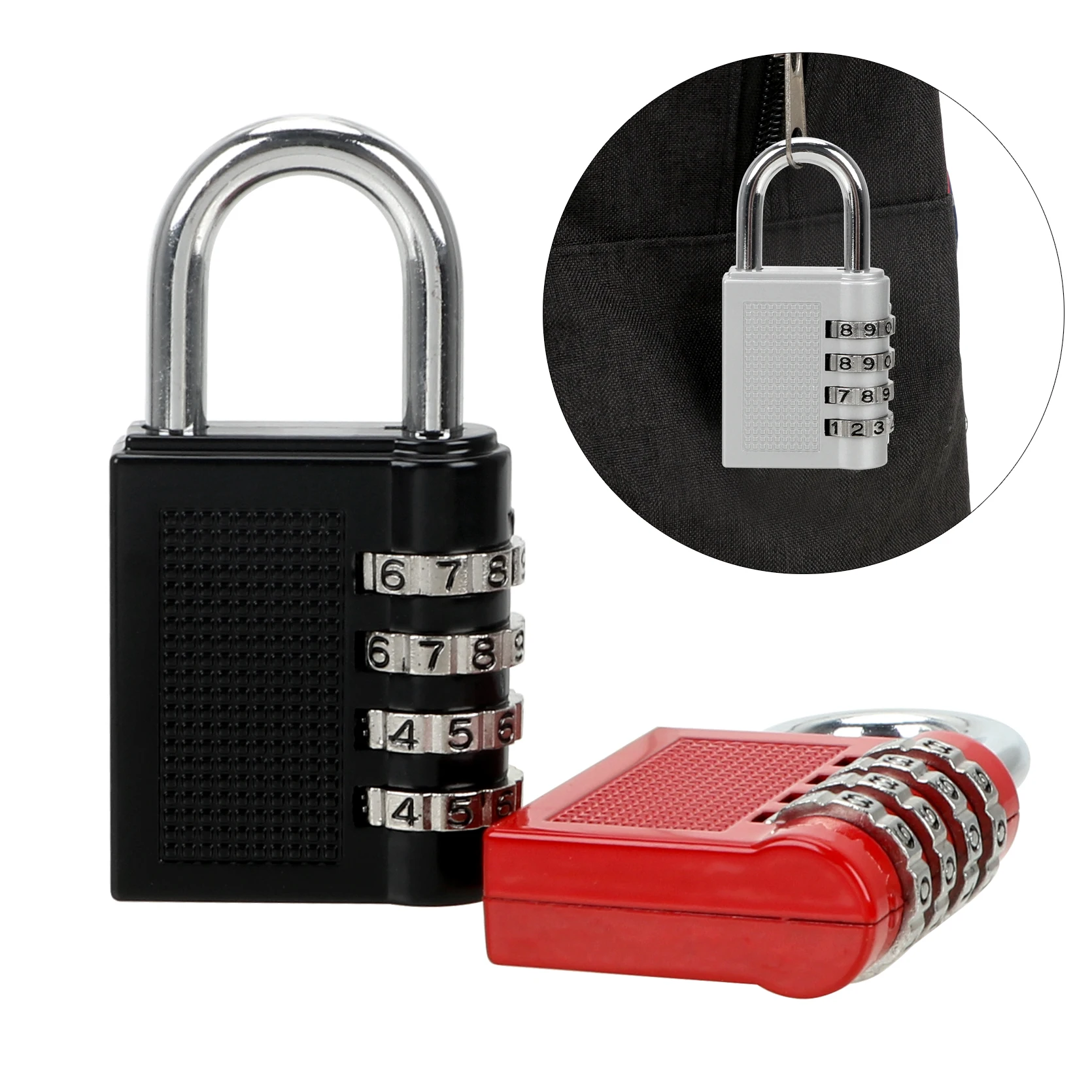 Weatherproof Security Padlock 4 Dial Digit Password Lock Code Lock Zinc