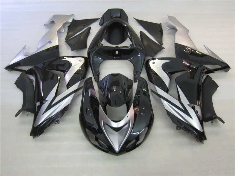 4 бесплатных подарка Лидер продаж ABS полный обтекатель комплект подходит для Kawasaki Ninja ZX-10R ZX10R 2006 2007 06 07 обтекатели комплект черный серебристый