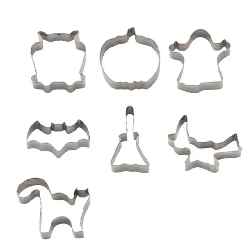 C (7pcs) 15/10 шт. формочки для печенья Нержавеющая сталь Хэллоуин для нарезки печенья в виде металлической формы для печенья Кухня инструменты вечерние декор для Хэллоуина - Цвет: C (7pcs)