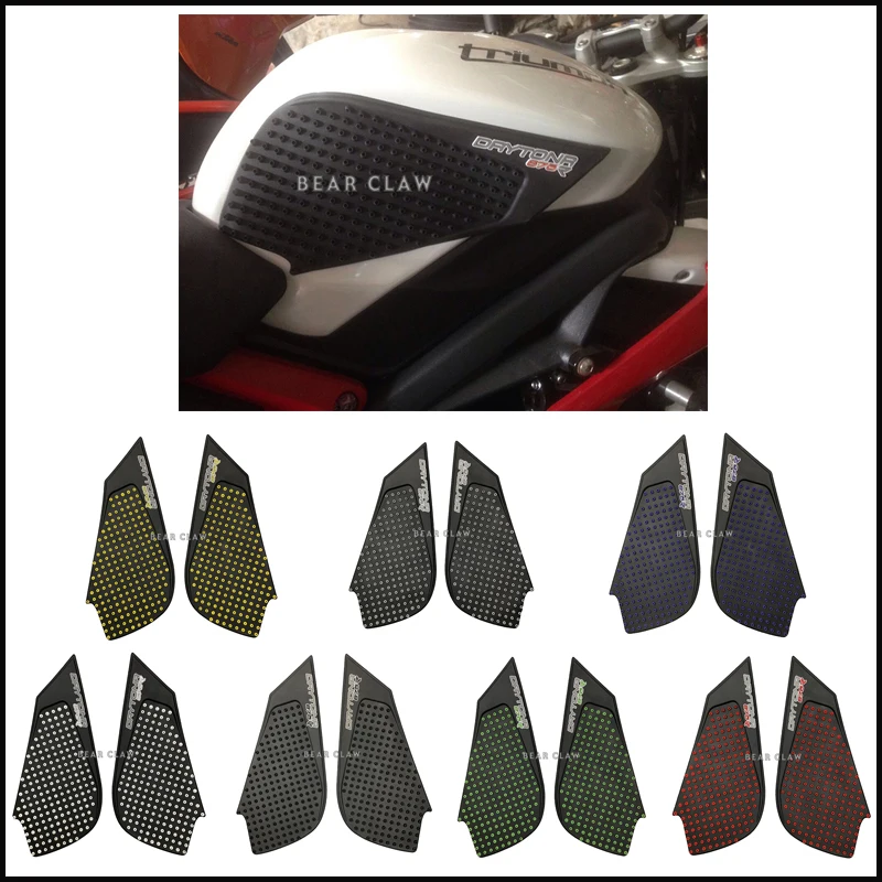 Motorcycle Tank Traction Pads Tank Grip Kit White Decal fits for Triumph Daytona 675 Motor bike 2006 2013 welly 1 18 motorcycle models triumph 2002 trophy alloy model motorcycle model motor bike miniature race toy for gift collection