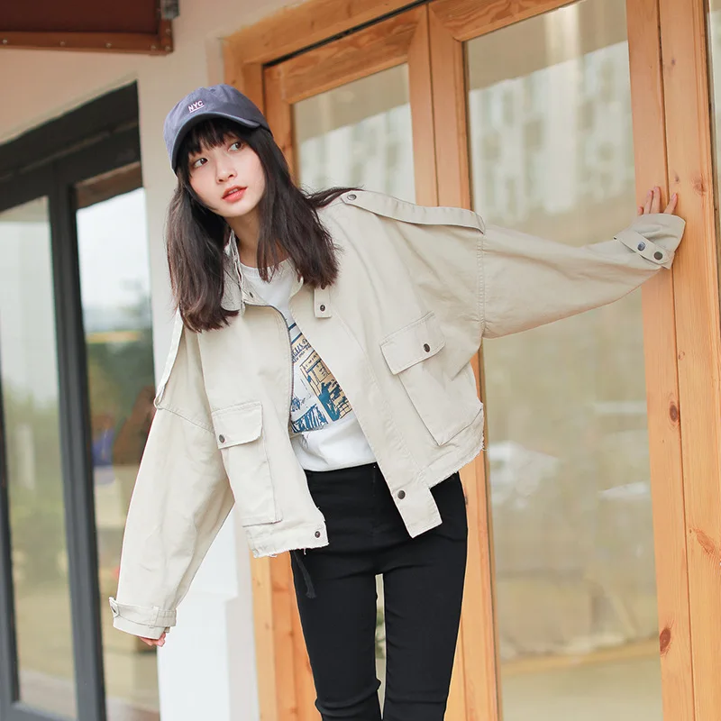 

Spring New Style WOMEN'S Jacket Coat Loose-Fit Slimming Versatile Workwear Coat Long-sleeve Zipper Casual Coat Tops Women's
