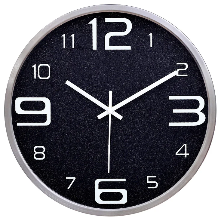 ^*Best Offers Large Silent Wall Clock Nordic Metal Kitchen Wall Table Black Bedroom Creative Living Room Relol Para Casa Home Decor DD55WC