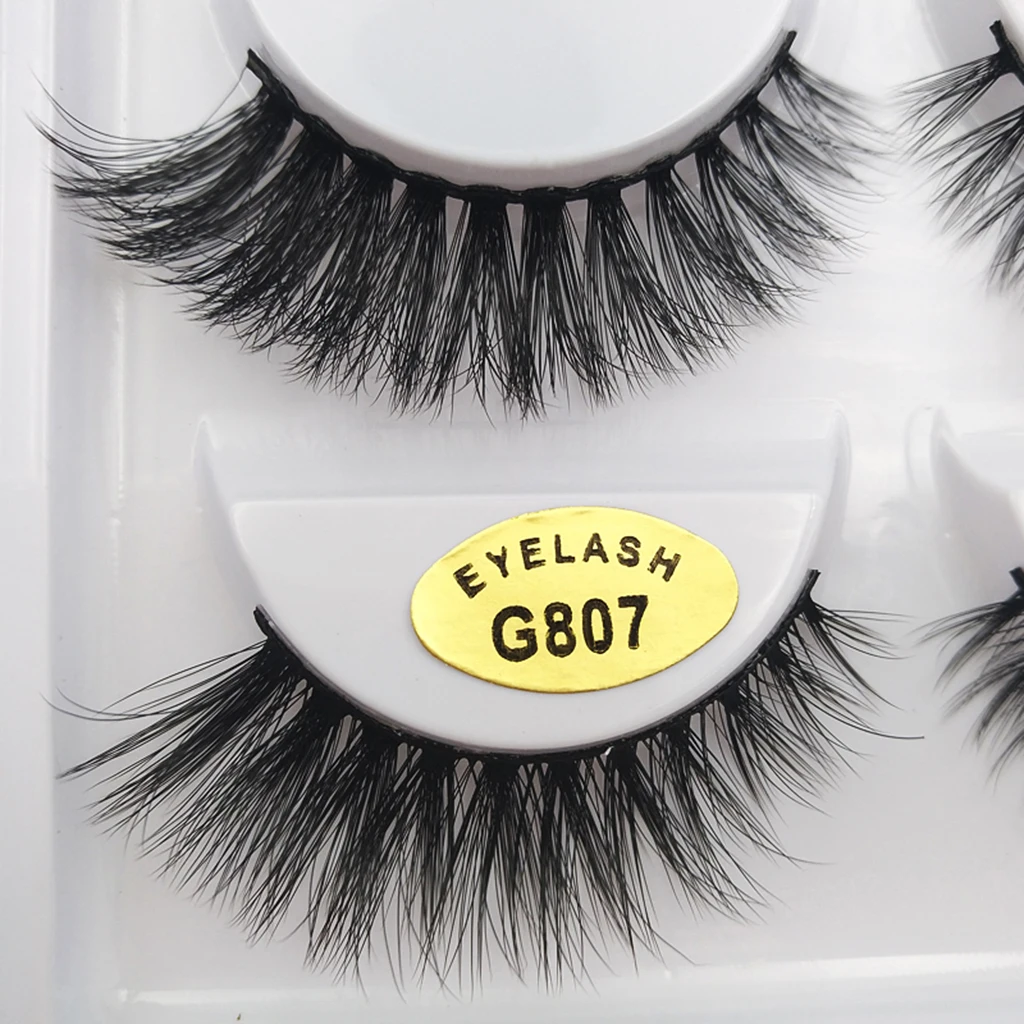 5 Pairs Black Lashes Handmade False Eyelashes Professional Fake Eyelashes, Very Natural Soft and Comfortable