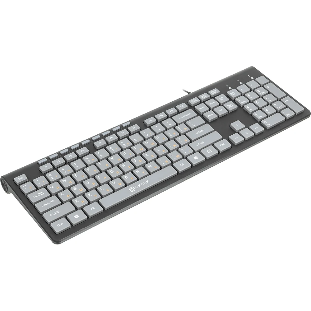 Клавиатура Oklick 480M черный/серый USB slim Multimedia