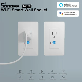 

Sonoff IW100 US Wi-Fi Smart Power Monitoring Wall Socket & Switch Energy-saving Over-load Protection Work With Google Home Alexa
