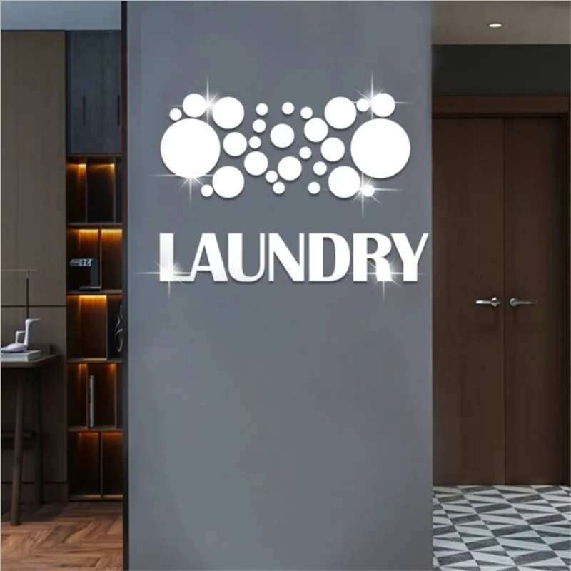 

Round Mirror Stickers, Acrylic Wall Stickers, Self-Adhesive Silver, 1mm Thickness, SM179, 26Pcs