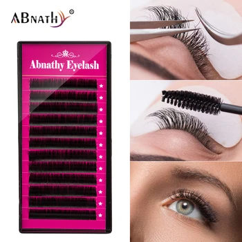 

Abnathy 12rows/case 8~14mm and mix premium natural synthetic mink individual eyelash extension makeup cilia professional russian
