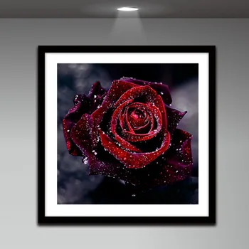 

Diamond painting dripping roses cross-border e-commerce sales cross-cutting decorative living room diamond painting Paintings