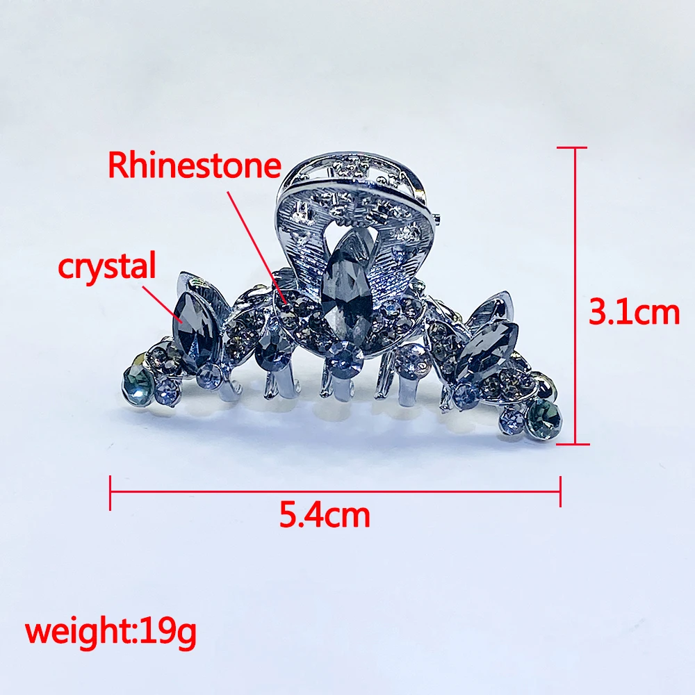 Hair Accessory Hair Clip Jewelry Accessories Retro Crystal Flower Hair Claw Crab Clip For Women Girls Hairpin Jewelry Rhinestone Leaf Wedding Hair