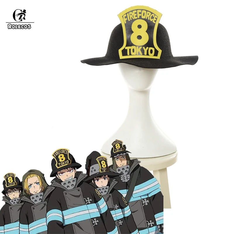 

ROLECOS Fire Force Anime Cosplay Hat Enen no Shouboutai Shinra Cosplay Headwear Tamaki Arthur Akitaru Men Hat Firefighter